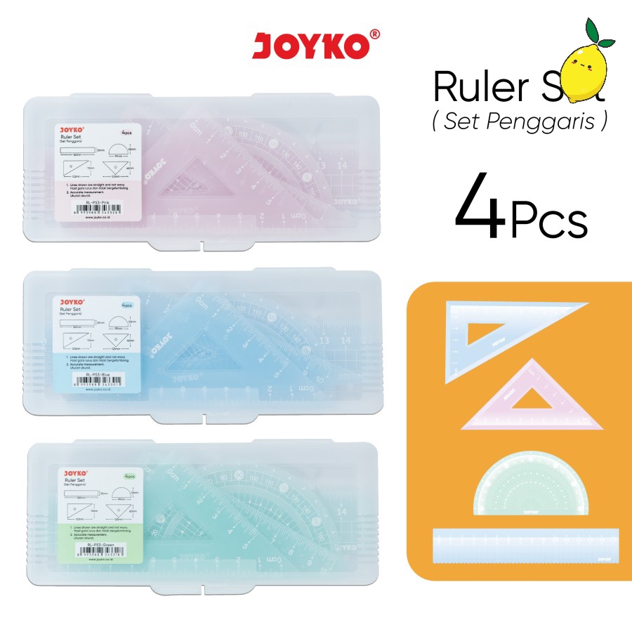 

Joyko Ruler Set / Penggaris Set Joyko RL-PS3 1 Set 4 Pcs