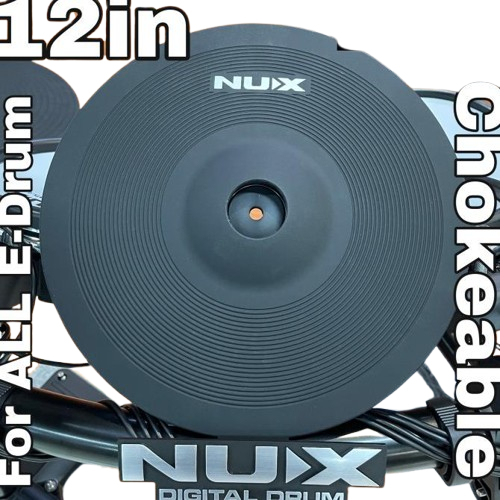 Cymbal Drum Elektrik NUX 12in Chokeable 3 Area untuk SEMUA MERK E DRUM