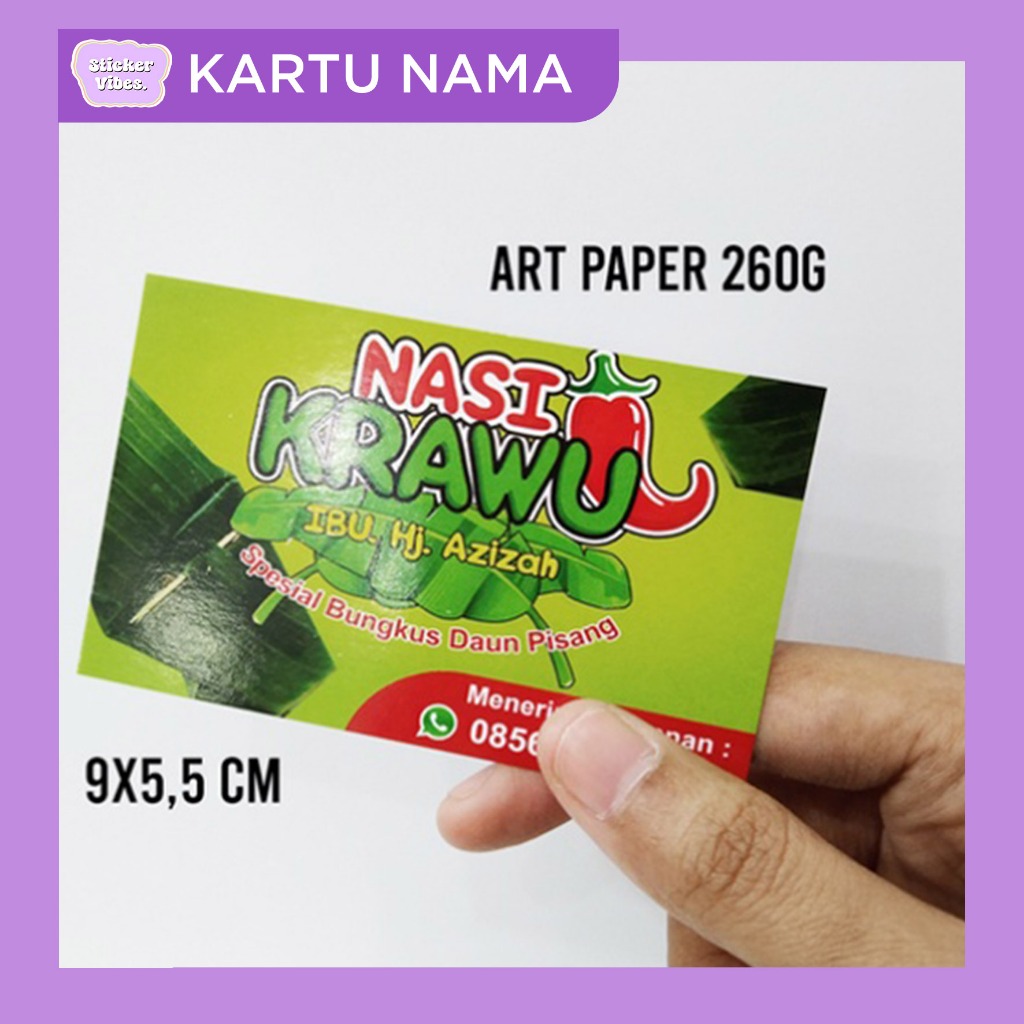 

Kartu Nama (FREE BOX) Bahan Art Paper 260G 1 SISI 2 SISI