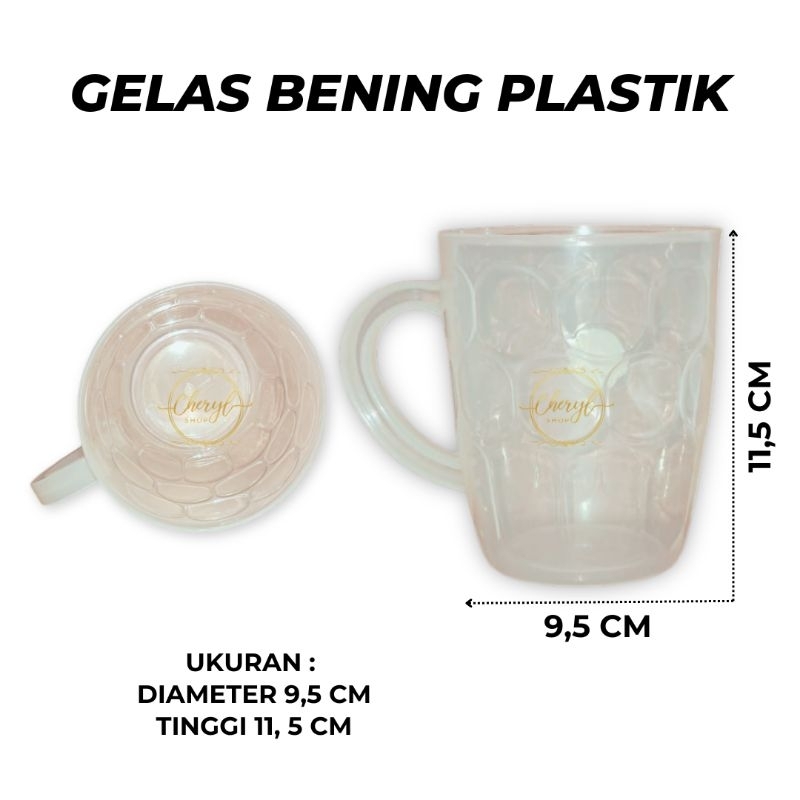 (1 PCS) GELAS BENING PLASTIK / MUG AIR / GELAS AIR MINUM JUMBO / PLASTIK MURAH