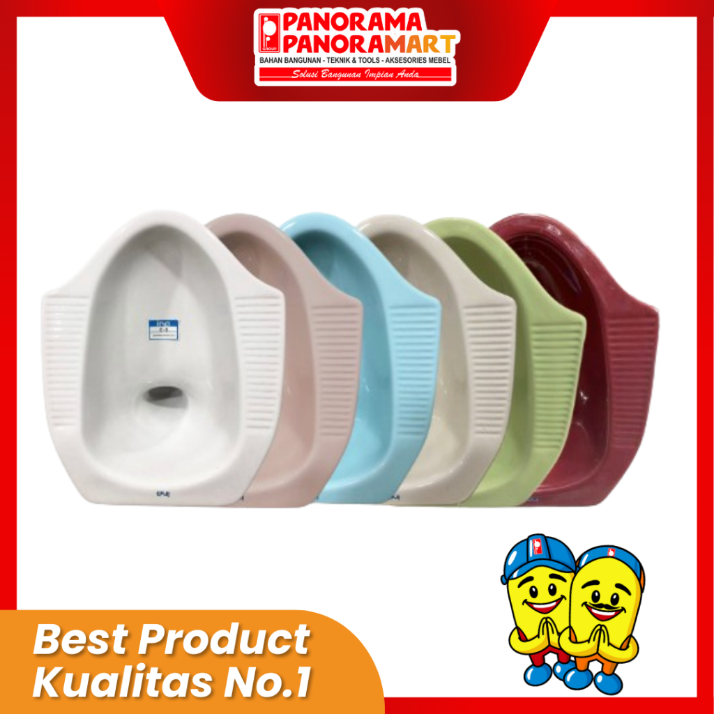 Kloset Jongkok INA TERLENGKAP / CLOSET JONGKOK INA C 2 - WHITE / SKY BLUE / MAROON / A GREEN / PINK 