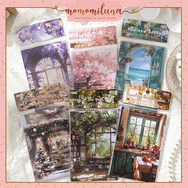 

1 set isi 30 lembar dawn impression deco paper aesthetic diy journaling vintage retro kertas hias dekorasi jurnal diary HB1923