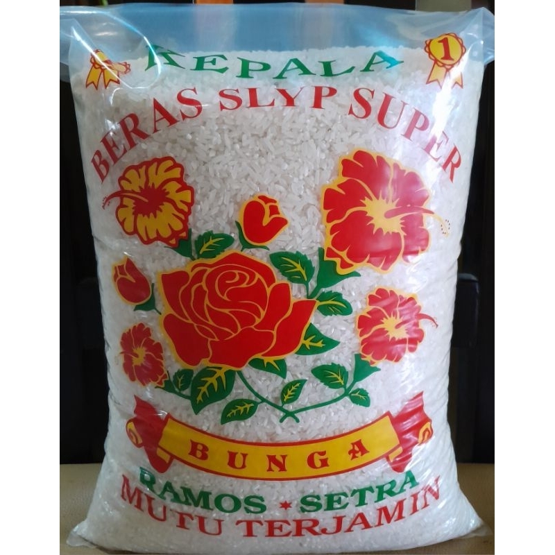 

Beras Slyp Super Merk Bunga 4Kg - 5Kg