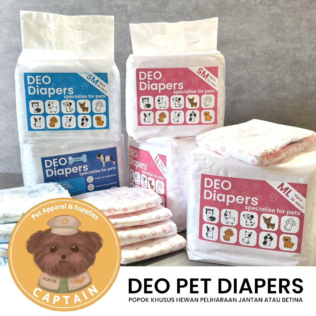 POPOK ANJING KUCING DEO PET DIAPERS PAMPERS ANJING JANTAN BETINA DISPOSABLE DOG DIAPERS MANNER BELT 