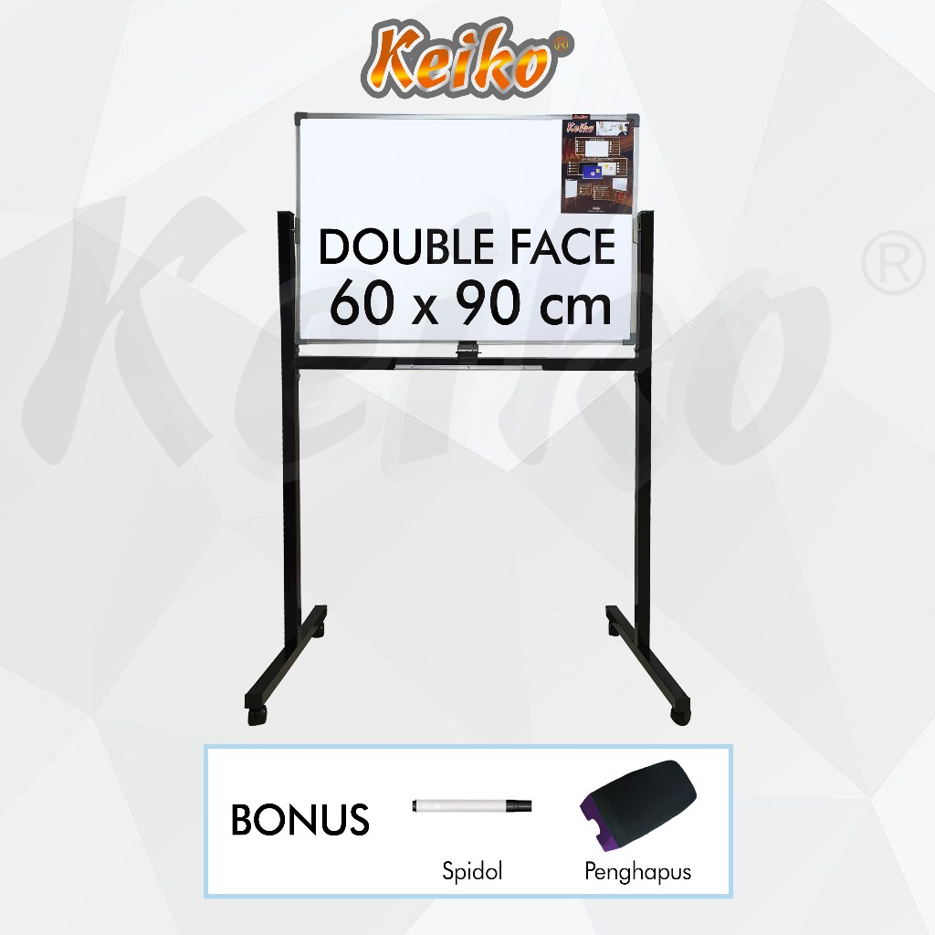 

Papan Tulis Whiteboard / White Board Standing Double Face Keiko 60 x 90 cm