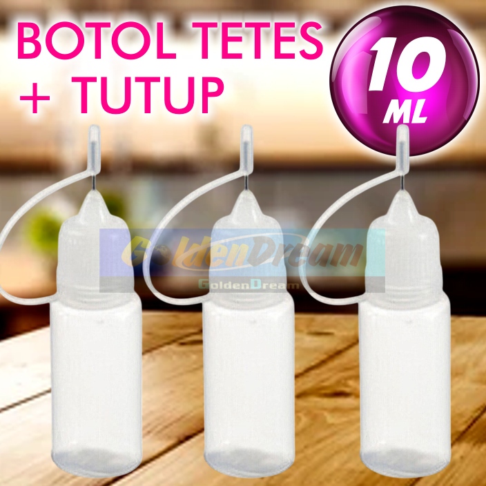 Botol Tetes 10ml + Tutup Needle Dropper Bottle 10 ml Liquid