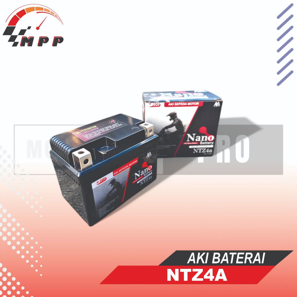 [PENGIRIMAN PULAU JAWA SAJA] AKI ACCU BATERAI MOTOR NANO BATTERY SODIUM ION NTZ4A 12V 110CC INJEKSI 