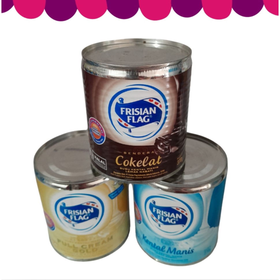 

SKM Frisian Flag Chocolate, White & Fullcream Gold 370 gr Kaleng