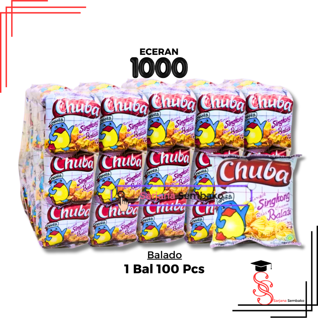 

Chuba Balado Keripik Singkong - 1 Bal 100 Pcs