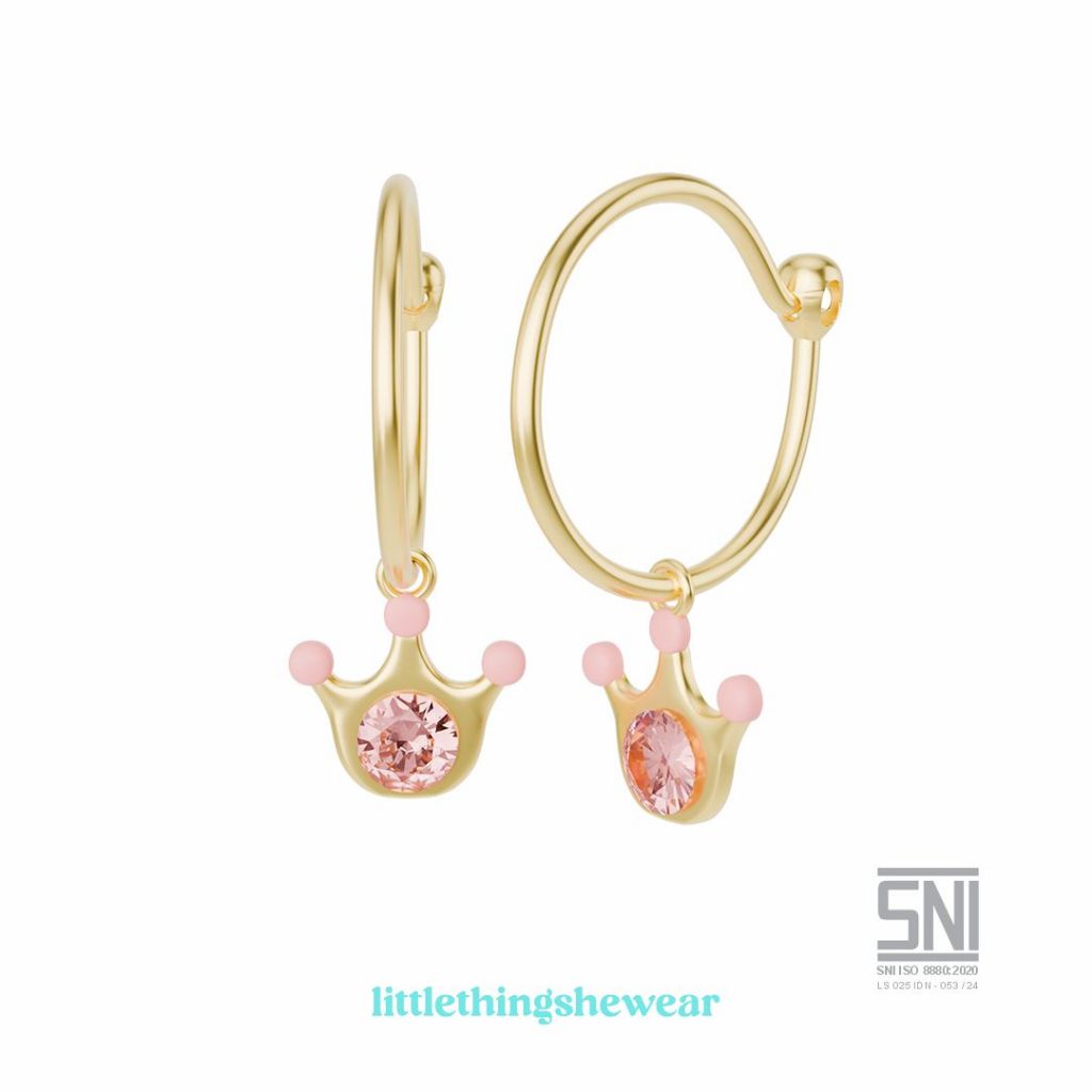 LittleThingSheWear - Anting Loop-hoop (Anting Bulat) - Queen Swarovzski (Crown)