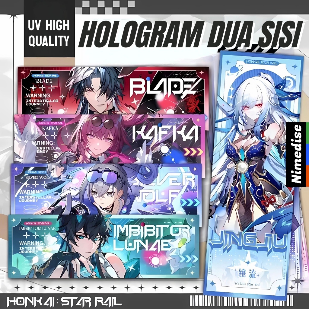 

Honkai Star Rail Hologram UV Laser Ticket Double Sided - Anime Manga Bookmark Gambar Dua Sisi Kafka