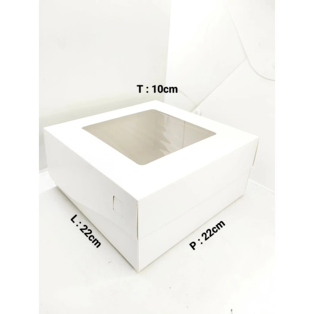

5 Pcs BOX PUTIH MIKA 22X22X10 CHIFF 22 IVORY LAMINASI 365 GSM