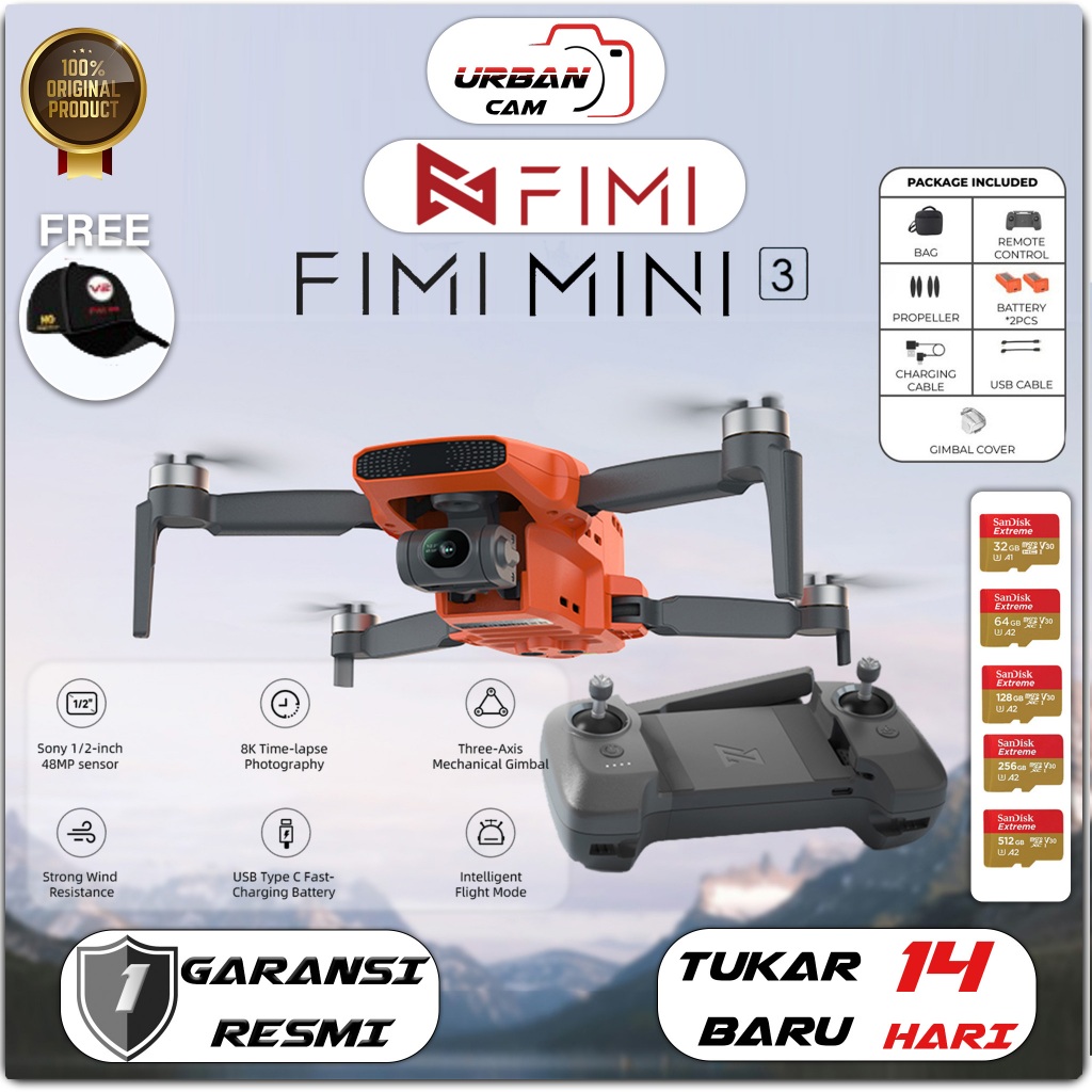 Drone FIMI X8 MINI V3 Combo GPS 9km 4K 3-axis Gimbal / Fimi Mini 3