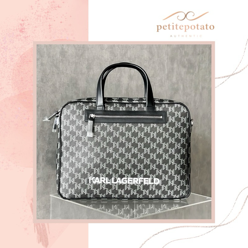TAS LAPTOP BRANDED PRIA WANITA KARL LAGERFELD MONOGRAM BRIEFCASE / TAS KERJA UNISEX