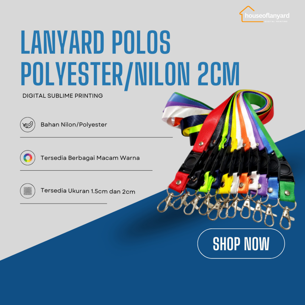 

Tali Id Card Lanyard Polos Nilon Polyester Tali Hp Id Card Panitia Stoper Putar 2cm