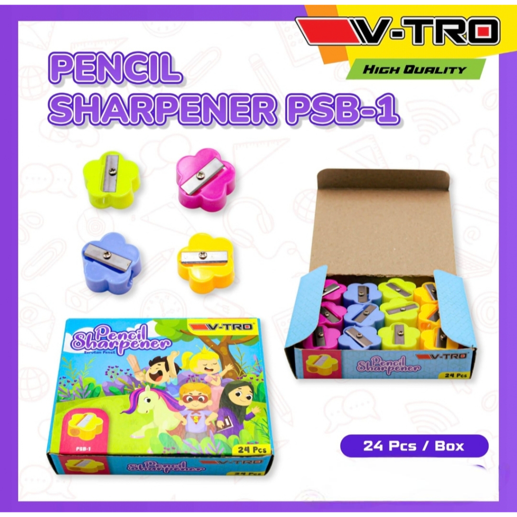 

Serutan Pensil Rautan Pensil V-Tro Kembang 1 Box isi 24 pcs