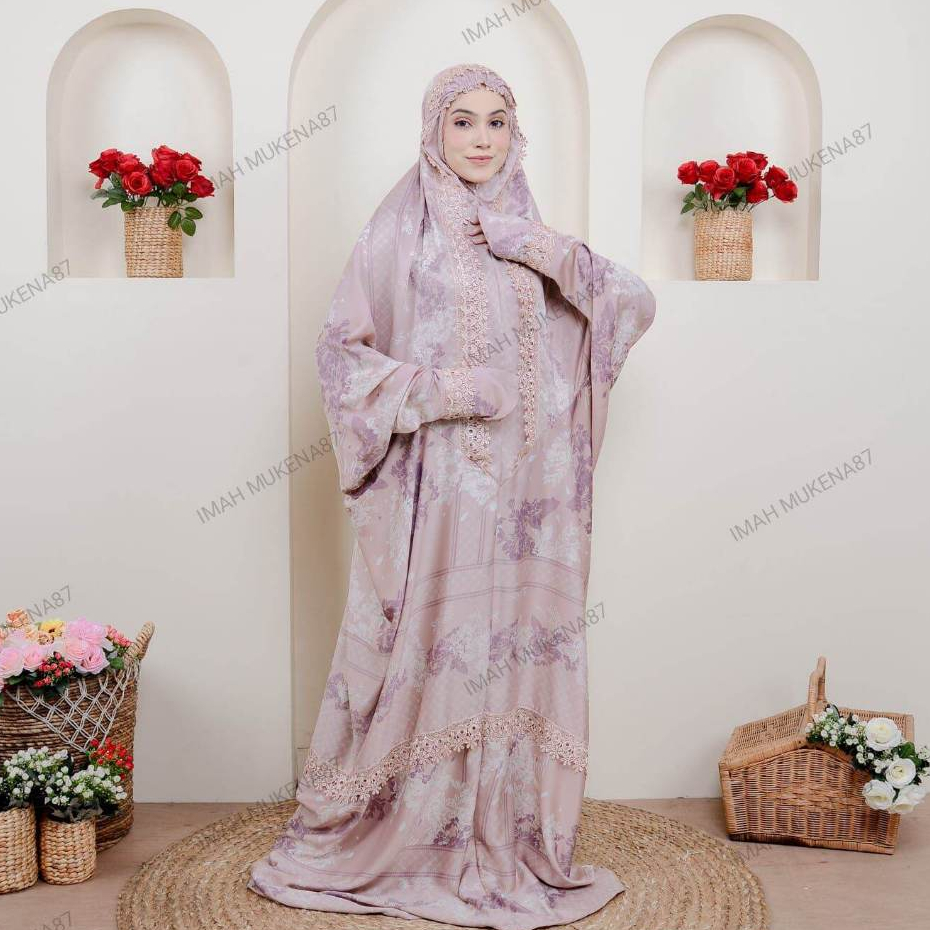 MUKENA TERUSAN ARMANYSILK PREMIUM RENDA MEWAH JUMBO