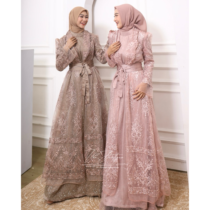 DRESS LEBARAN / OUTER ORGANZA / DRESS PESTA