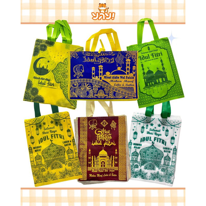 YAY TAS SPUNBOND LEBARAN ISI 12 PCS / TAS SPUNBOND LEBARAN KECIL SEDANG BESAR