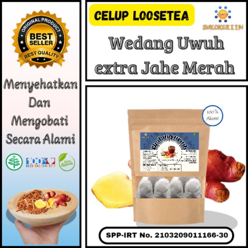 

Wedang Celup : Wedang Uwuh Original Komplit Jahe Merah - Isi 10 & 20 Kantong Loose Tea Celup