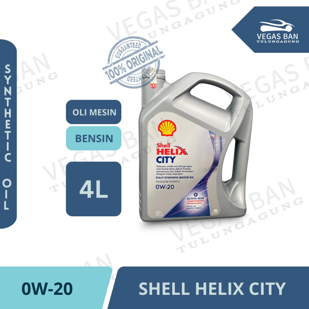 SHELL Helix City SAE 0W-20 Oli Mobil Bensin Full Synthetic 4 Liter