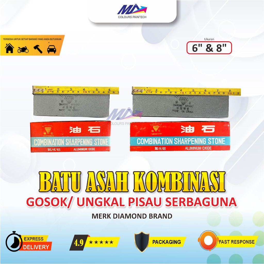 Batu Asah DIAMOND / Batu Gosok "DIAMOND" 6 Inch 8 Inch / PENGASAH PISAU / ASAH PISAU