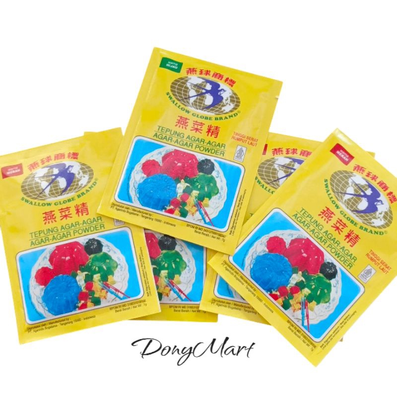 

{ BELI 2 GRATIS 1 } Agar-Agar Swallow Sachet 7 Gram / Sallow Globe Brand Tepung Agar-Agar - Agar-Agar Powder