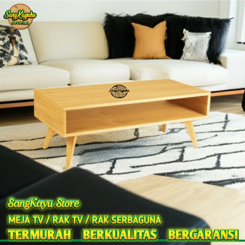 SangkayuKu Rak tv minimalis modern meja tv Model M-01 minimalis murah rak tv kayu asli bufet tv meja
