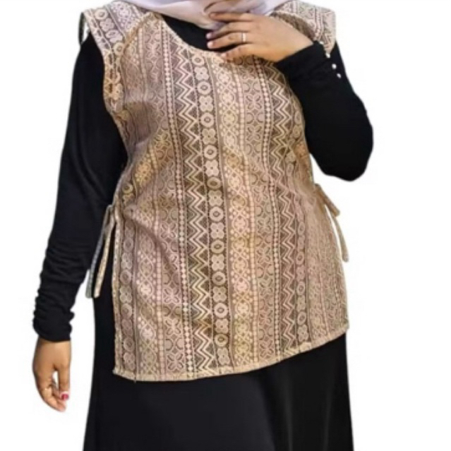 vest brukat malika JUMBO, vest wanita LD 130 bisa fleksibel, ada tali samping