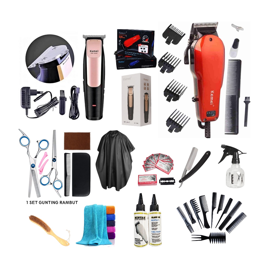 Cod Paket Barbershop Lengkap Original Alat Cukur Rambut Paket Peralatan Usaha Barbershop Super Taper