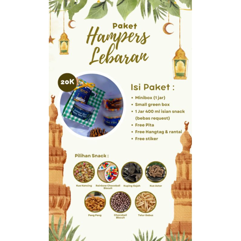 

Hampers lebaran kue kering isi 1 jar 400ml lucu ramadhan untuk keluarga sodara