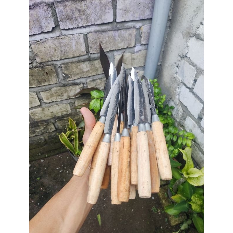 (PAKET HEMAT 20 PCS) PISAU DAPUR PISAU BALI PENDEK KECIL PAKET HEMAT PISAU DAPUR BAJA STRIP TIPIS