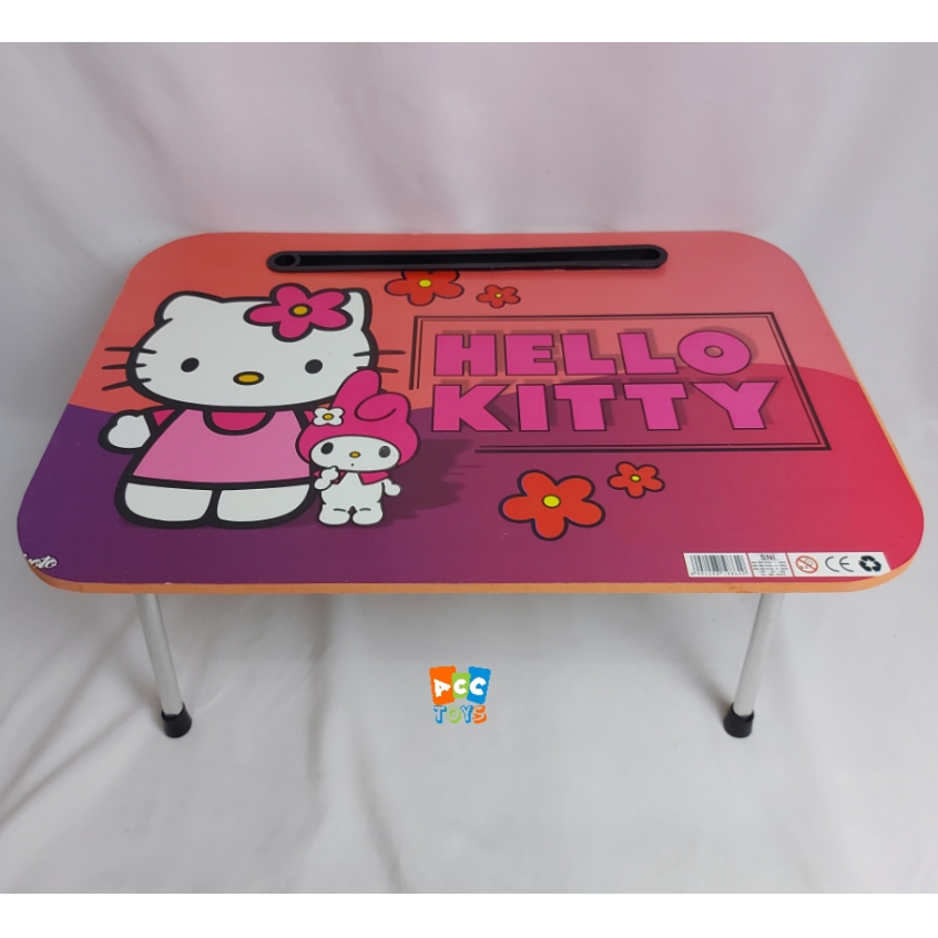 Meja Belajar Anak Karakter Lipat Material Kayu Kaki Besi Stainless Tinggi 18 CM