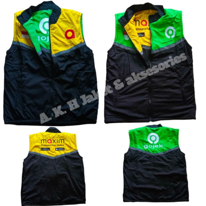 Rompi Motor Pria Ojek Online Bolak-Balik/Rompi Gojek Rompi Maxim / Maxim - inDriver Bolak Balik Terb