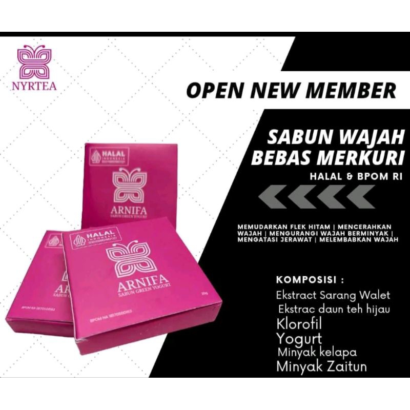 Nyrteasoap 1/4 Sabun Glowing Arnifa Green Yogurt Mencerahkan