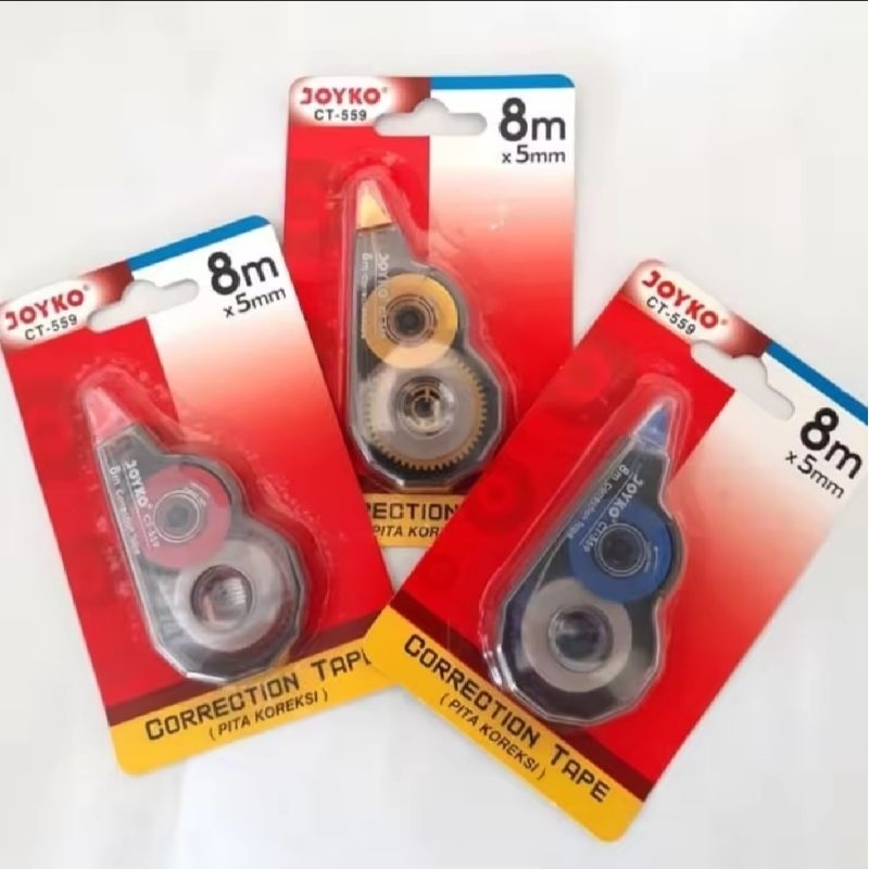 

1 Pak Correction Tape Joyko 8 Meter(Isi 12 Pcs) / Tipe X Kertas