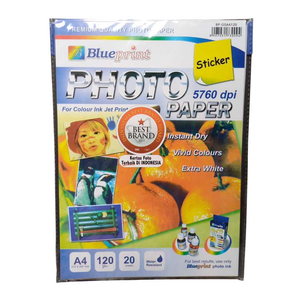 

Kertas Foto Stiker Blueprint A4 - Glossy Photo Paper Sticker 120 GSM