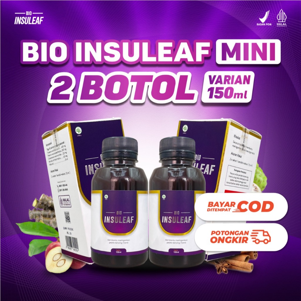 

Bio Insuleaf Mini - Solusi Menormalkan Gula Darah Terapi Penyakit Diabetes New Edition 150 ml