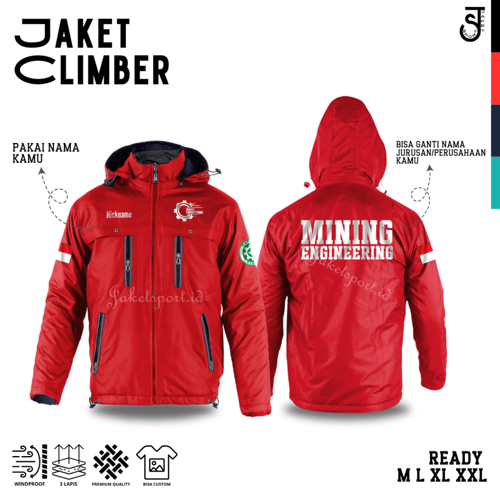 JAKET TEKNIK PERTAMBANGAN SCOTLIGHT MINING ENGINEERING PERUSAHAAN TAHAN ANGIN SEMI WF BISA CUSTOM