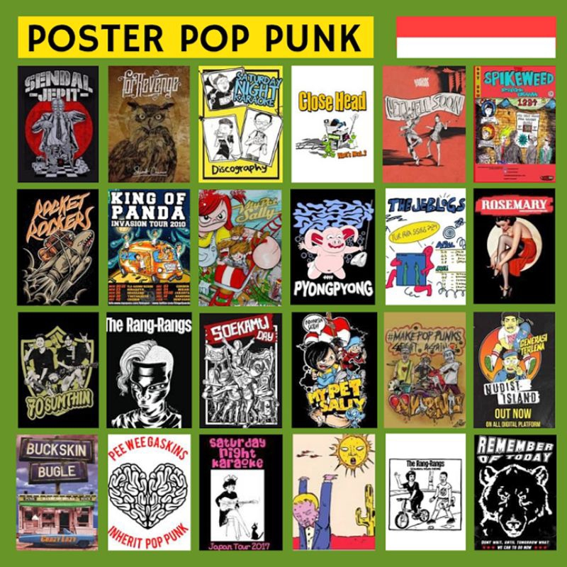 Poster Band Pop Punk Lokal Harga 25.000 Isi 40 pcs