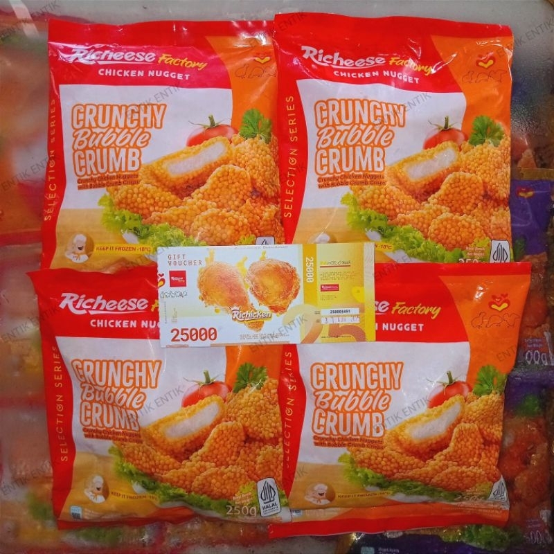 

PROMO Richeese Factory Nugget Crunchy Crumb 250gr x 4pcs Free Voucher 25K