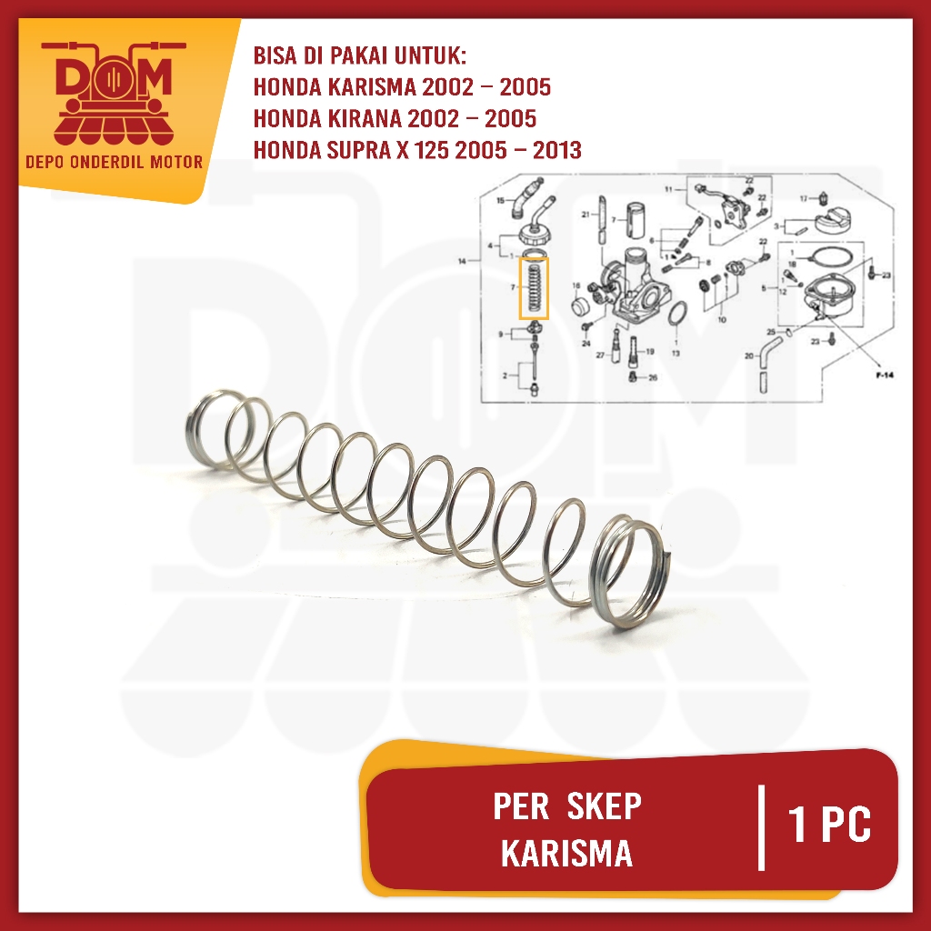 Per Skep Karisma (PSP) Pir Peer Spring Sekep Gas Vacum Vakum Karbu Karburator Honda Supra X 125