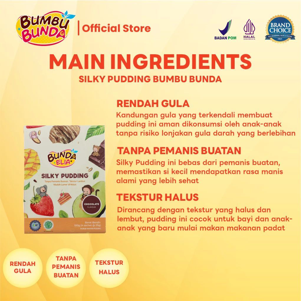 

BUMBU BUNDA ELIA SILKY PUDDING ANAK / SNACK MPASI / SILKY PUDING / CEMILAN ANAK 100g