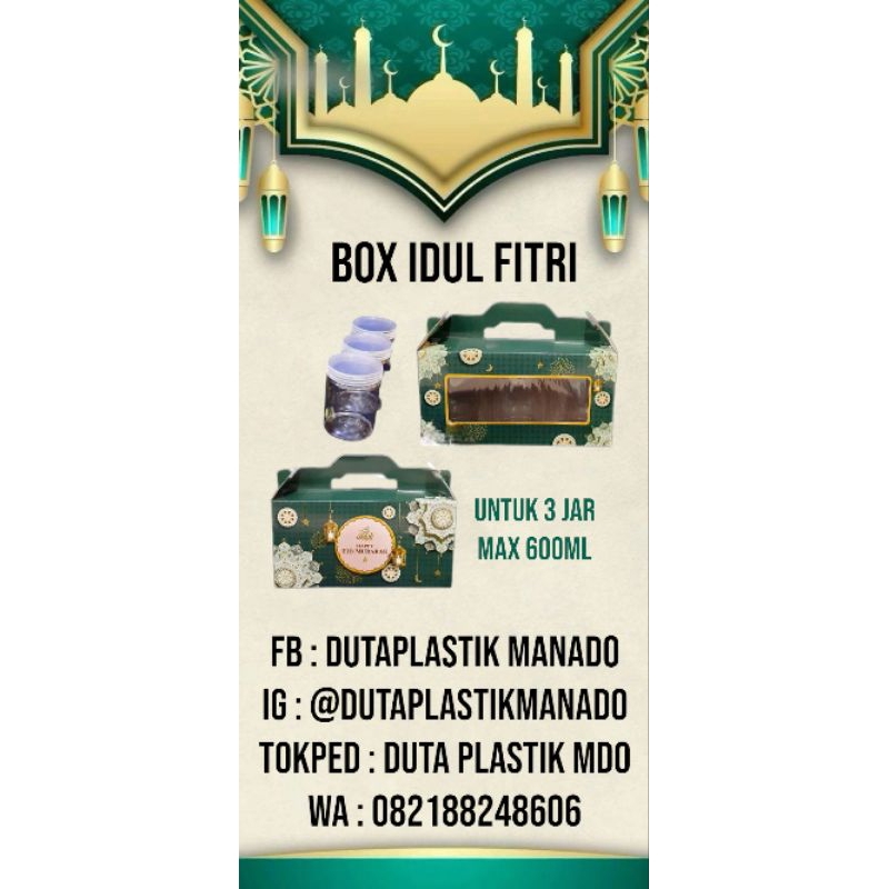 

Box idul fitri untuk 3 toples jar max 600ml