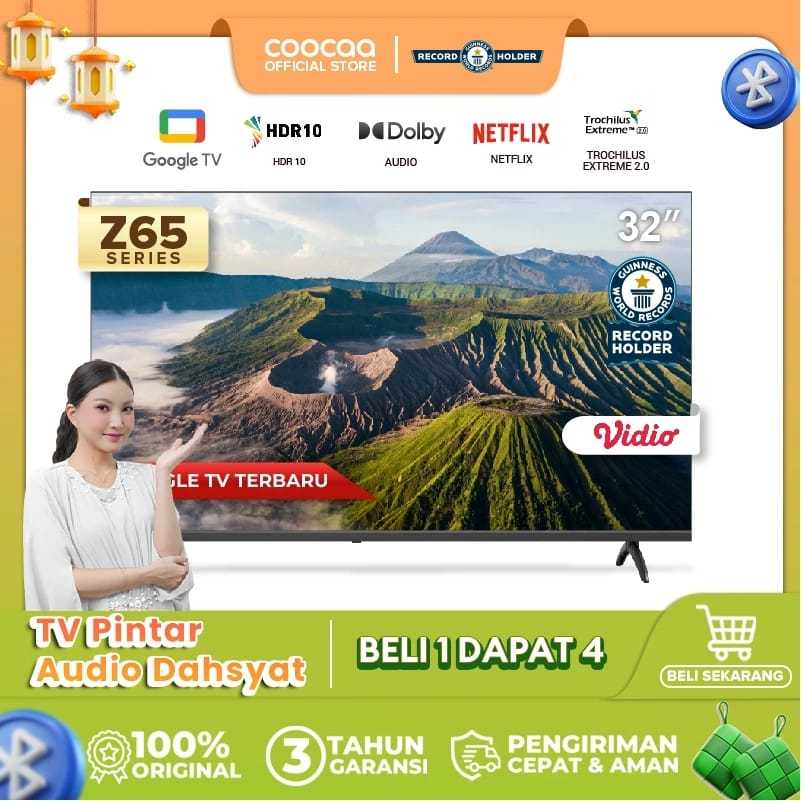 COOCAA GOOGLE TV 32Z72/Z65 ANDROID TV 32 INCH DIGITAL (NEW)
