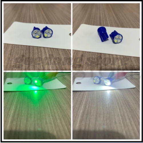 Lampu Sen Sein T10 4 Led Mode Flash Putar warna warni 2 Biji Universal Accesories Motor