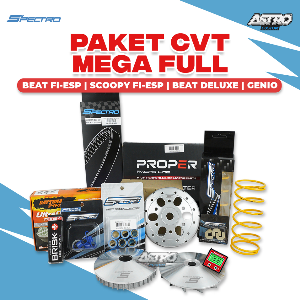 Mega Super Full Upgrade CVT Beat Fi ESP Scoopy Fi ESP Genio Vario 110 Karbu Scoopy Per CVT Spectro
