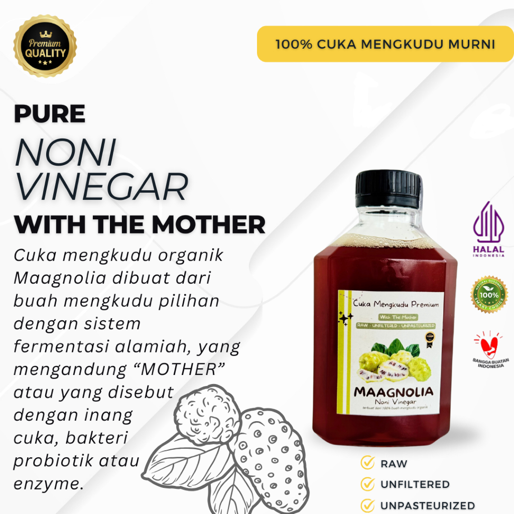 

CUKA MENGKUDU NONI VINEGAR PREMIUM MAAGNOLIA 250 ml