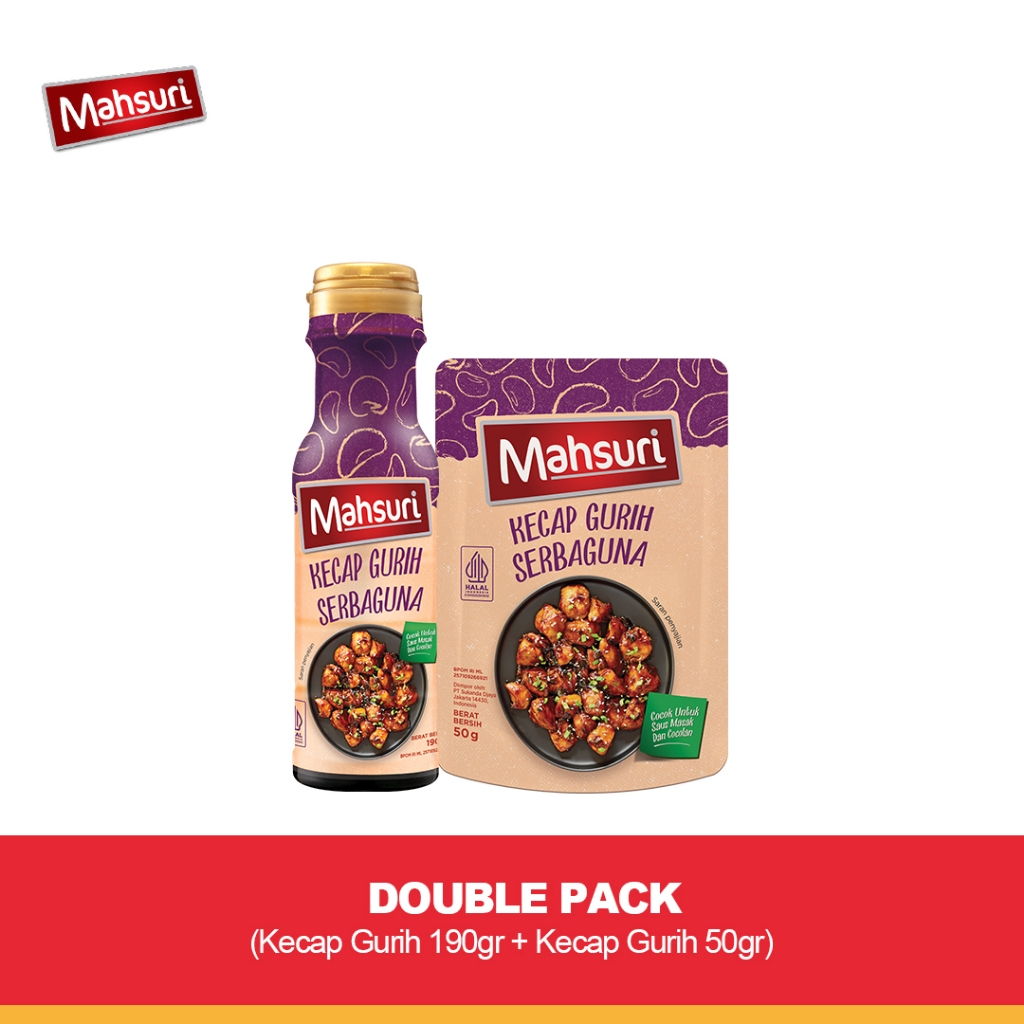 

Double Pack: Mahsuri Kecap Gurih Serbaguna 190 gr + Mahsuri Kecap Gurih Serbaguna 50 gr