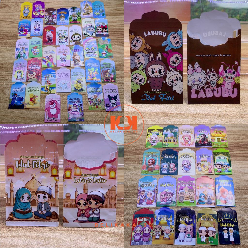 

(10 PCS - SEDANG - A) AMPLOP LEBARAN MOTIF MUSLIM DAN KARTUN UKURAN SEDANG SUDAH DI LEM SIAP PAKAI